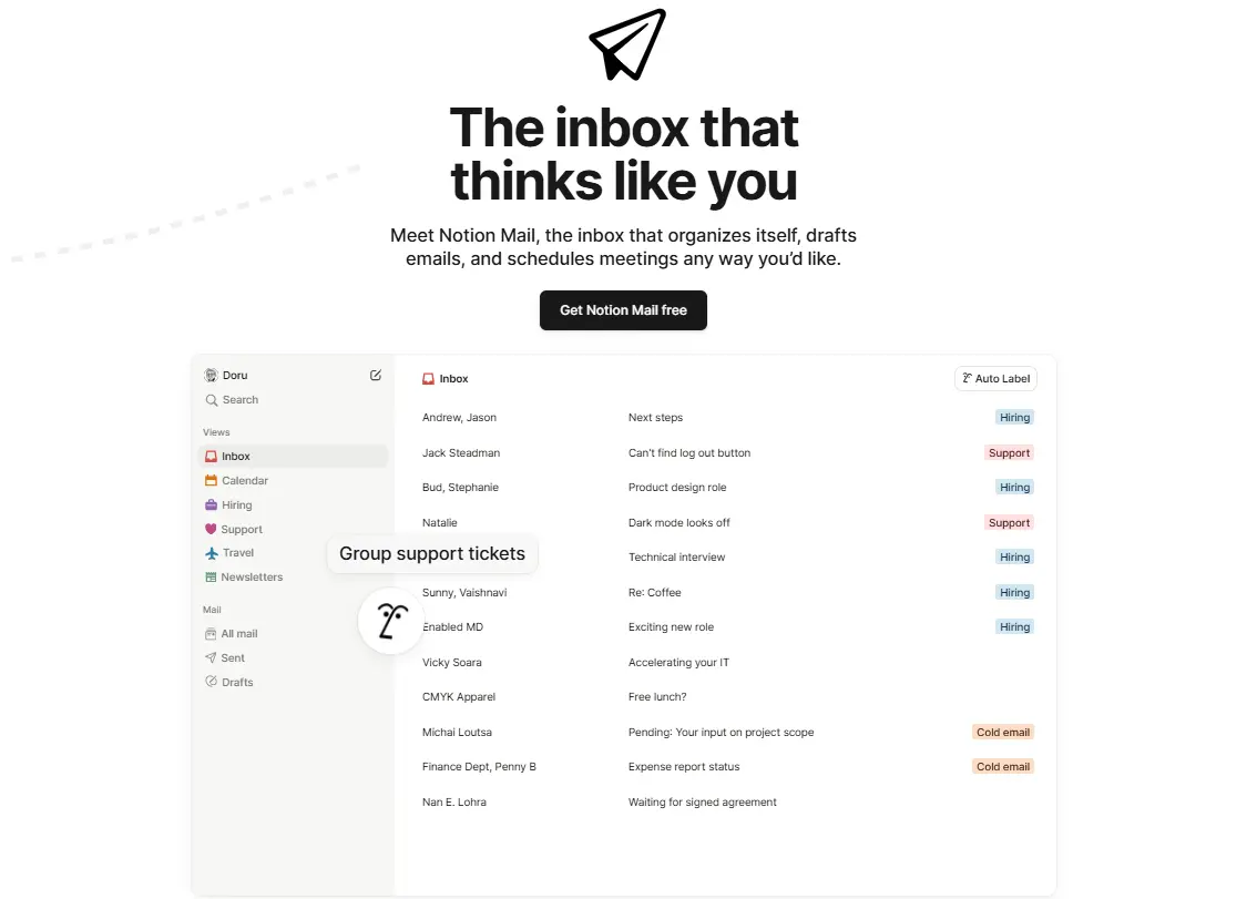 Notion Mail inbox