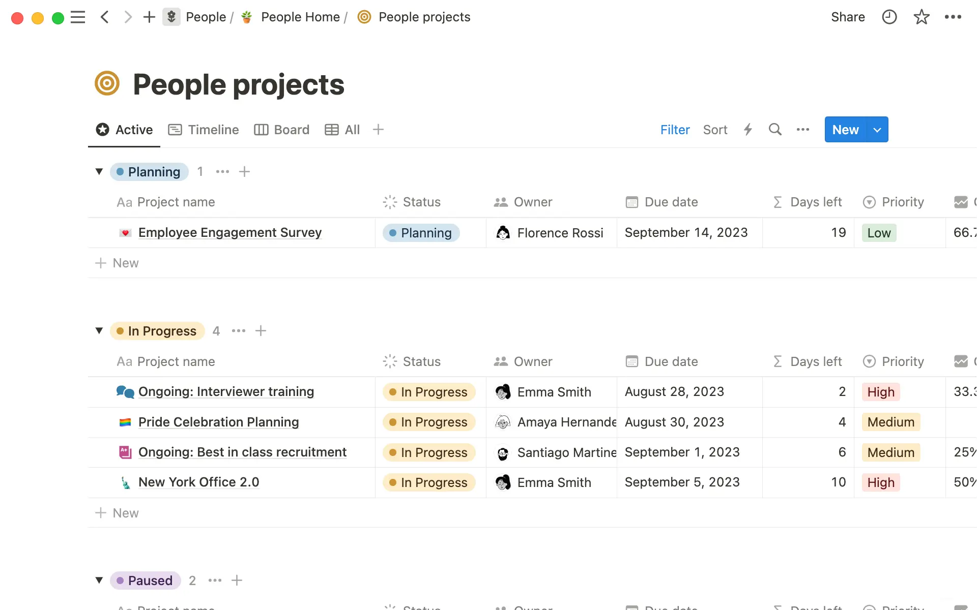 Use a formula to calculate how many days are left before a project's due date.