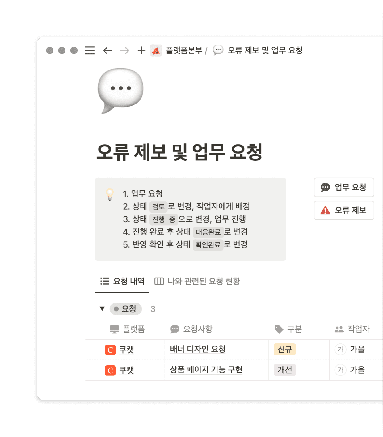 쿠캣은 협업 플랫폼으로 고객경험을 우수하게 유지합니다.