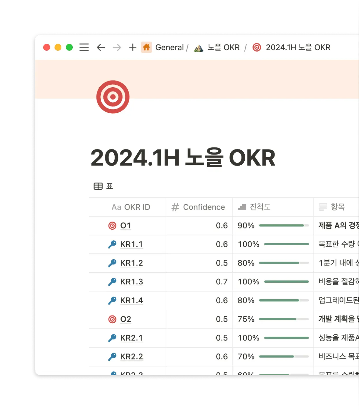 여러 팀의 비전을 투명하게 관리하세요.