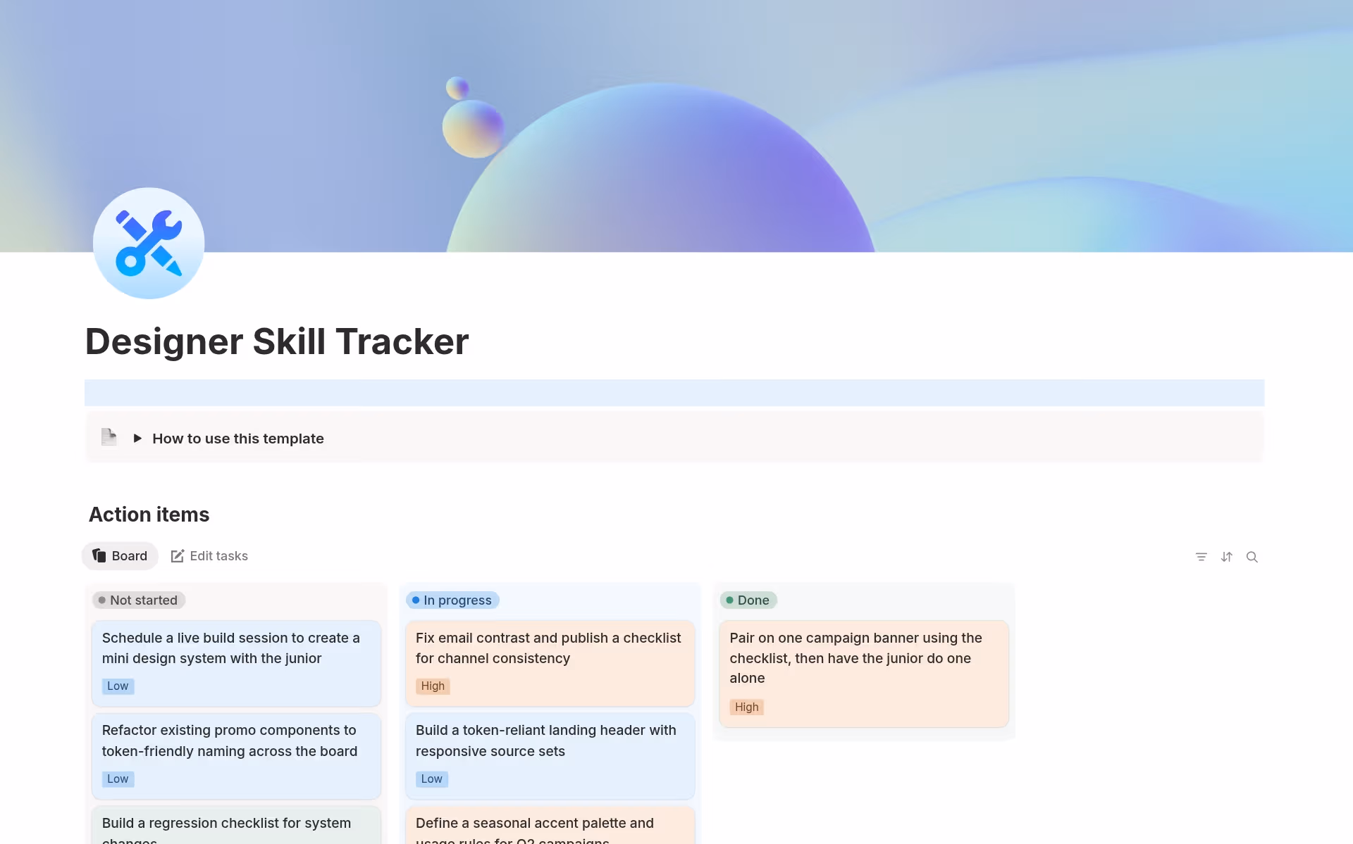 Captura de pantalla de la colección Systems to build your best self creada por Notion