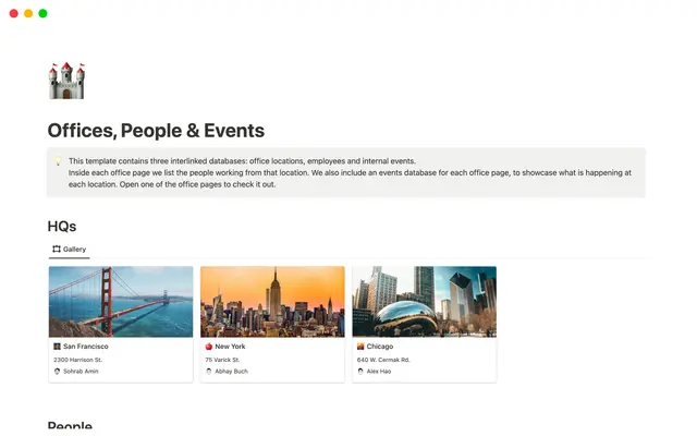 Offices, People & Events