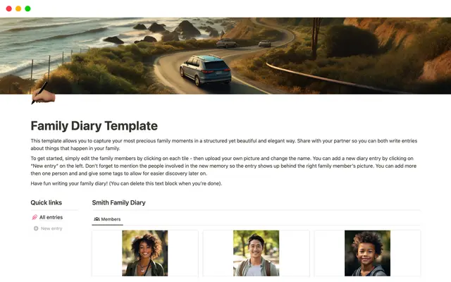 Family Diary Template